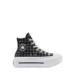Giày Thể Thao Nữ Converse CTAS Lift Double Stack Plaid: Đế Độn Sành Điệu (Đen)