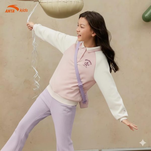 Áo Sweater Nỉ Lót Lông Bé Gái Anta Kids 362547730U